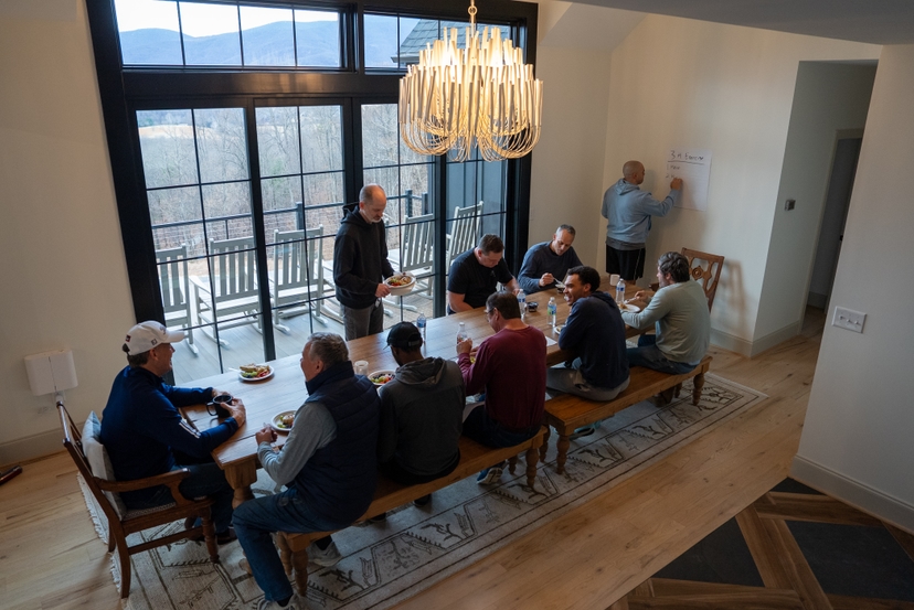 Retreat session at The Afton House with mountain views