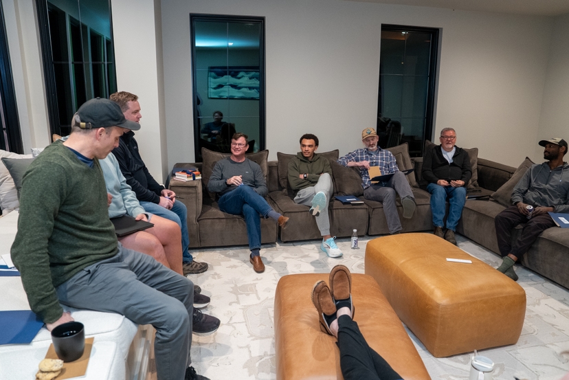 Men's retreat group discussion